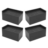 4pcs Furniture Riser Black Enlarged Widened Rectangle Rubber 3in Furniture Leg Mat for Home