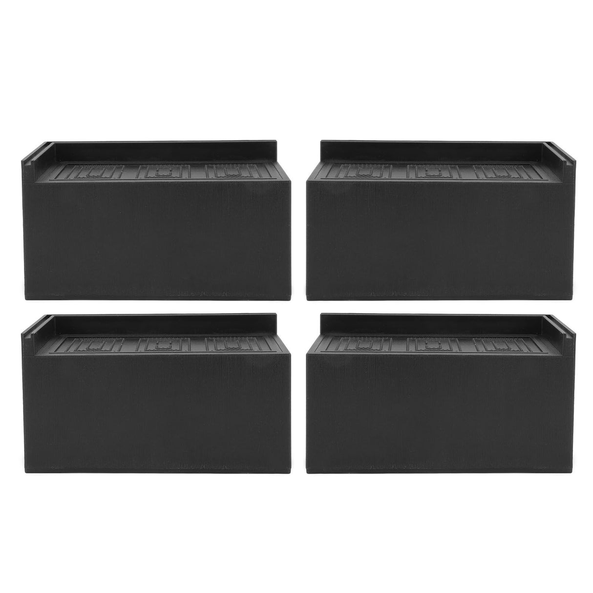 4pcs Furniture Riser Black Enlarged Widened Rectangle Rubber 3in Furniture Leg Mat for Home