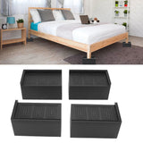 4pcs Furniture Riser Black Enlarged Widened Rectangle Rubber 3in Furniture Leg Mat for Home - Extra Image