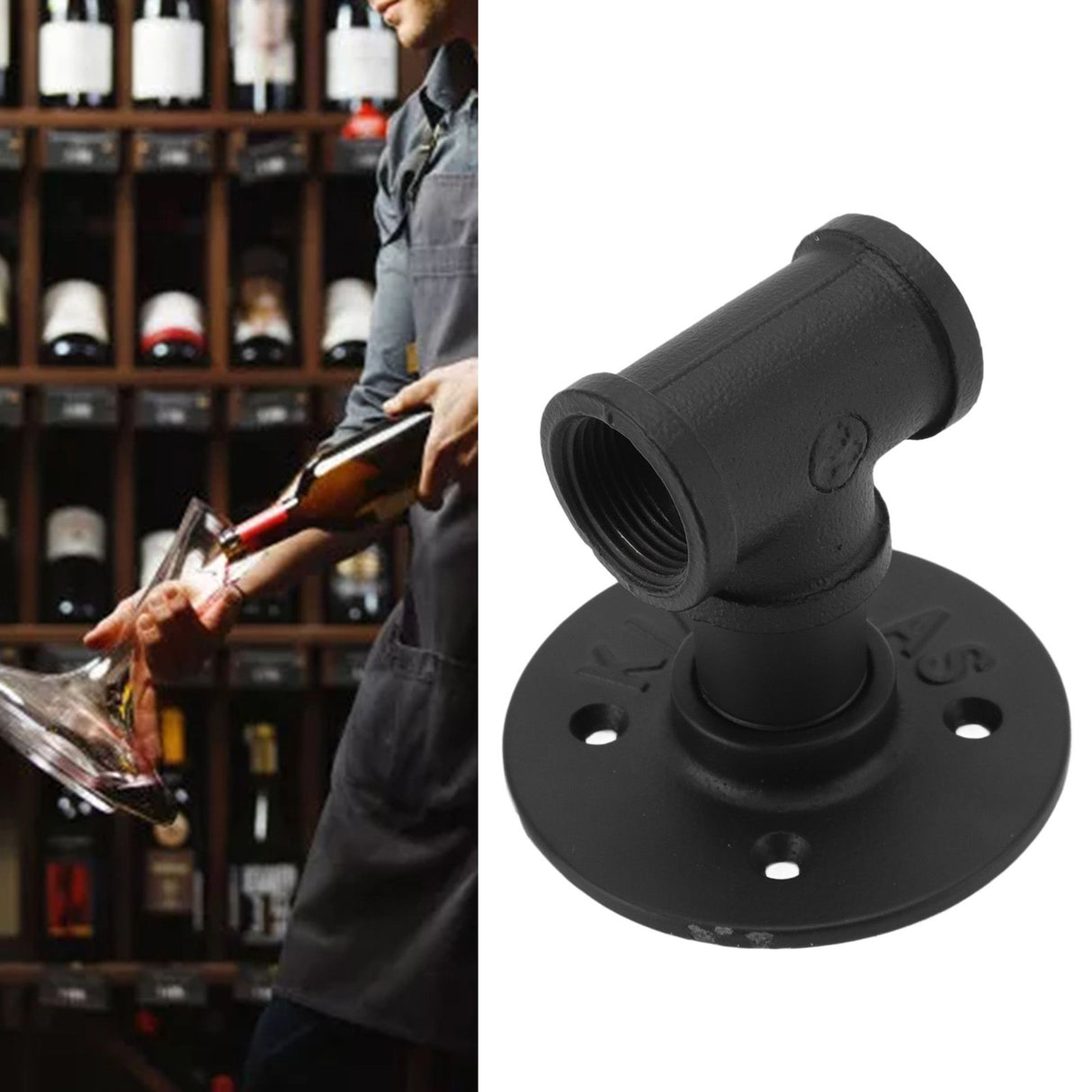 2 Sets Single Bottle Wine Rack Iron Wall Mounted Hanging Wine Display Holder for Bar Home Decoration