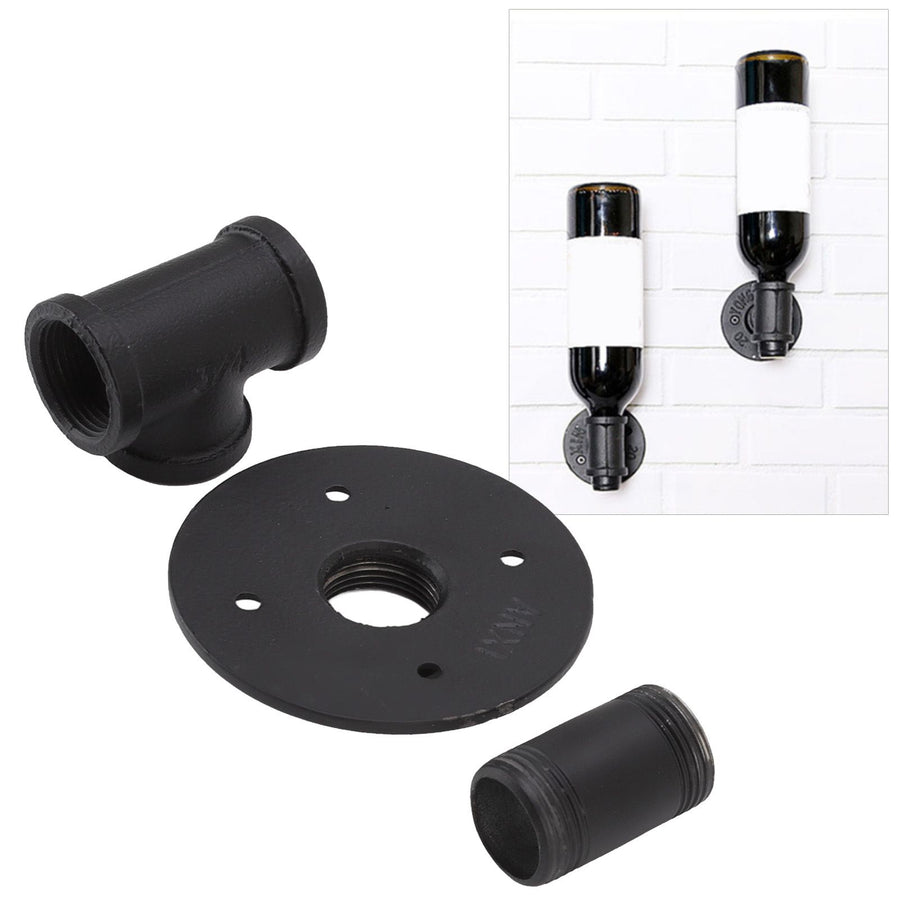 2 Sets Single Bottle Wine Rack Iron Wall Mounted Hanging Wine Display Holder for Bar Home Decoration