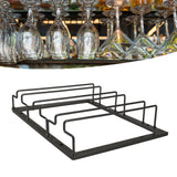 Iron Art Upside Down Wine Glass Holder European Style Hanging Wine Glass Rack Under Cabinet Black