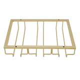 Iron Art Upside Down Wine Glass Holder European Style Hanging Wine Glass Rack Under Cabinet Gold - Side View