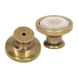 2 Sets Antique Furniture Hardware Handle Knob Zinc Alloy Round Single Hole Cabinet Door Handle Copper White - 45-Degree Angle