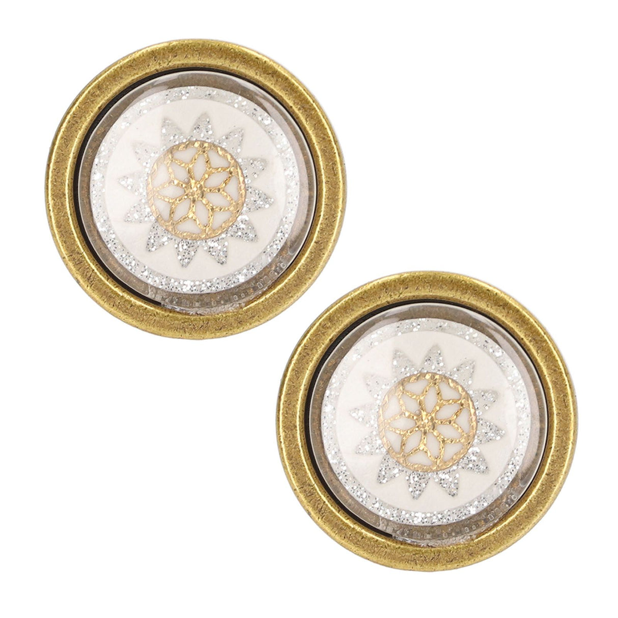 2 Sets Antique Furniture Hardware Handle Knob Zinc Alloy Round Single Hole Cabinet Door Handle Copper White