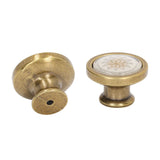 2 Sets Antique Furniture Hardware Handle Knob Zinc Alloy Round Single Hole Cabinet Door Handle Copper White
