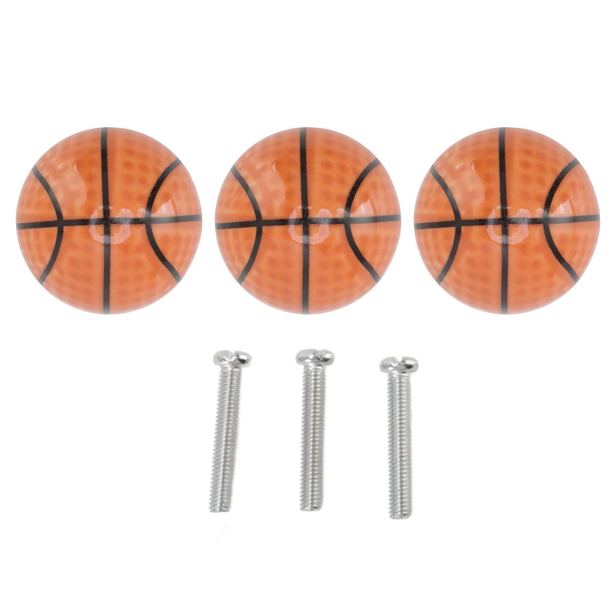 3 Set Basketball Cabinet Kitchen Home Knobs Ball Type Single Hole Drawer Ceramic Handle