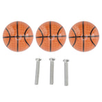 3 Set Basketball Cabinet Kitchen Home Knobs Ball Type Single Hole Drawer Ceramic Handle