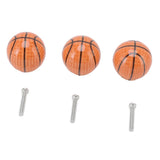 3 Set Basketball Cabinet Kitchen Home Knobs Ball Type Single Hole Drawer Ceramic Handle - Top-Down View
