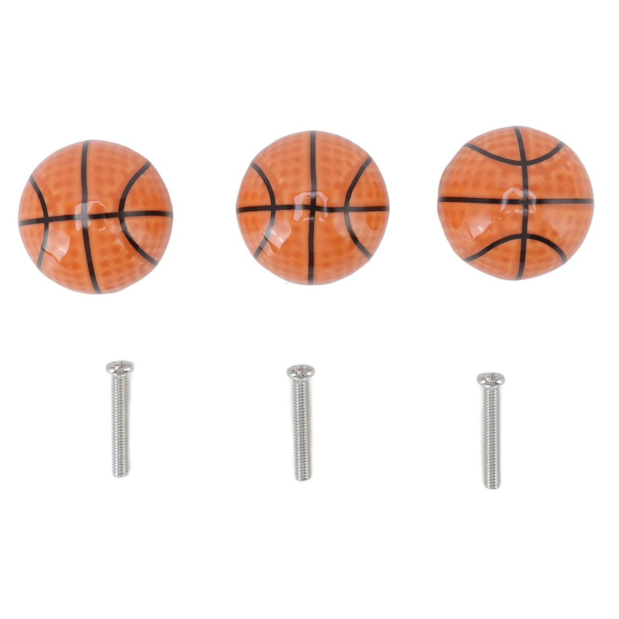 3 Set Basketball Cabinet Kitchen Home Knobs Ball Type Single Hole Drawer Ceramic Handle