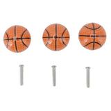 3 Set Basketball Cabinet Kitchen Home Knobs Ball Type Single Hole Drawer Ceramic Handle