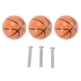 3 Set Basketball Cabinet Kitchen Home Knobs Ball Type Single Hole Drawer Ceramic Handle