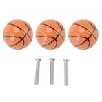 3 Set Basketball Cabinet Kitchen Home Knobs Ball Type Single Hole Drawer Ceramic Handle