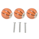 3 Set Basketball Cabinet Kitchen Home Knobs Ball Type Single Hole Drawer Ceramic Handle - Low Angle