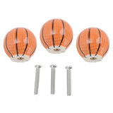 3 Set Basketball Cabinet Kitchen Home Knobs Ball Type Single Hole Drawer Ceramic Handle - Extra Image