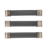 3Pcs Wardrobe Door Leather Handle Antique Drawer Pull Handle Luggage Wine Box Handle Black