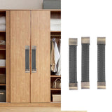 3Pcs Wardrobe Door Leather Handle Antique Drawer Pull Handle Luggage Wine Box Handle Black
