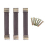 3Pcs Wardrobe Door Leather Handle Antique Drawer Pull Handle Luggage Wine Box Handle Brown