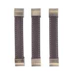 3Pcs Wardrobe Door Leather Handle Antique Drawer Pull Handle Luggage Wine Box Handle Brown