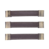 3Pcs Wardrobe Door Leather Handle Antique Drawer Pull Handle Luggage Wine Box Handle Brown