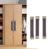3Pcs Wardrobe Door Leather Handle Antique Drawer Pull Handle Luggage Wine Box Handle Brown