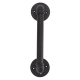 Door Pull Handle Simple Industrial Retro European Style Black Iron Decorative Practical Barn Door Handle for Home - Low Angle