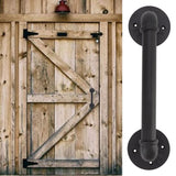 Door Pull Handle Simple Industrial Retro European Style Black Iron Decorative Practical Barn Door Handle for Home - Extra Image