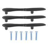 3Set Door Handles Thickened Cutlery Tableware Shaped Cabinet Pulls for Drawer Wardrobe Bookshelves Black Knife - Front View