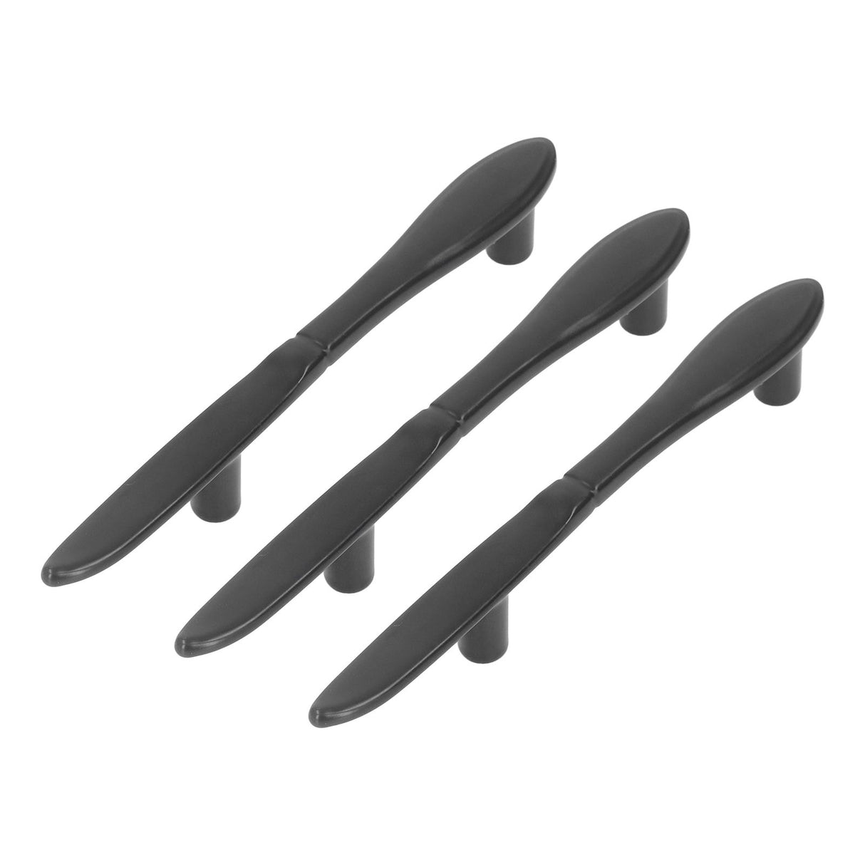 3Set Door Handles Thickened Cutlery Tableware Shaped Cabinet Pulls for Drawer Wardrobe Bookshelves Black Knife