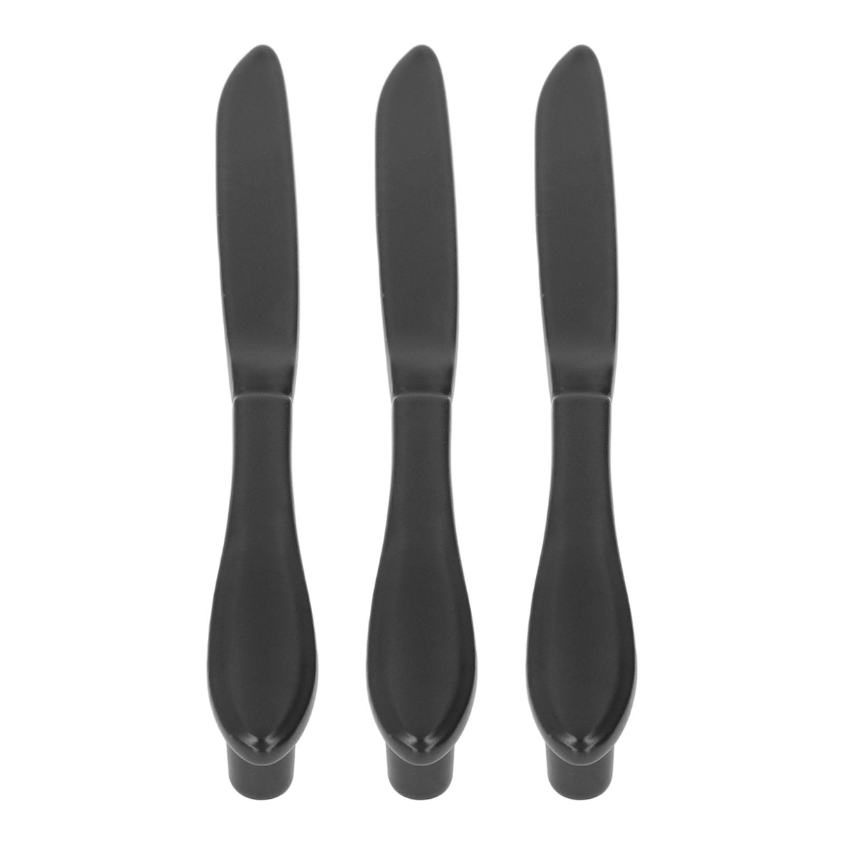 3Set Door Handles Thickened Cutlery Tableware Shaped Cabinet Pulls for Drawer Wardrobe Bookshelves Black Knife