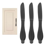 3Set Door Handles Thickened Cutlery Tableware Shaped Cabinet Pulls for Drawer Wardrobe Bookshelves Black Knife - Extra Image