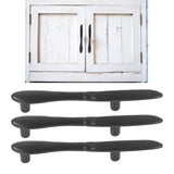 3Set Door Handles Thickened Cutlery Tableware Shaped Cabinet Pulls for Drawer Wardrobe Bookshelves Black Knife