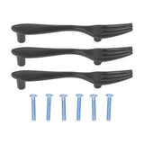 3Set Door Handles Thickened Cutlery Tableware Shaped Cabinet Pulls for Drawer Wardrobe Bookshelves Black Fork - Front View