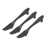 3Set Door Handles Thickened Cutlery Tableware Shaped Cabinet Pulls for Drawer Wardrobe Bookshelves Black Fork - 45-Degree Angle