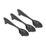 3Set Door Handles Thickened Cutlery Tableware Shaped Cabinet Pulls for Drawer Wardrobe Bookshelves Black Spoon