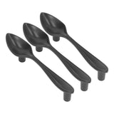 3Set Door Handles Thickened Cutlery Tableware Shaped Cabinet Pulls for Drawer Wardrobe Bookshelves Black Spoon