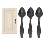 3Set Door Handles Thickened Cutlery Tableware Shaped Cabinet Pulls for Drawer Wardrobe Bookshelves Black Spoon - Extra Image