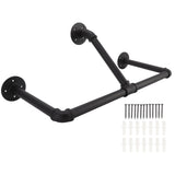 22in Industrial Pipe Clothing Display Rack Wall Mounted Clothes Rack Hanger Iron Clothes Hanging Rod Bar for Home Hotel