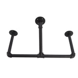 22in Industrial Pipe Clothing Display Rack Wall Mounted Clothes Rack Hanger Iron Clothes Hanging Rod Bar for Home Hotel - Front View