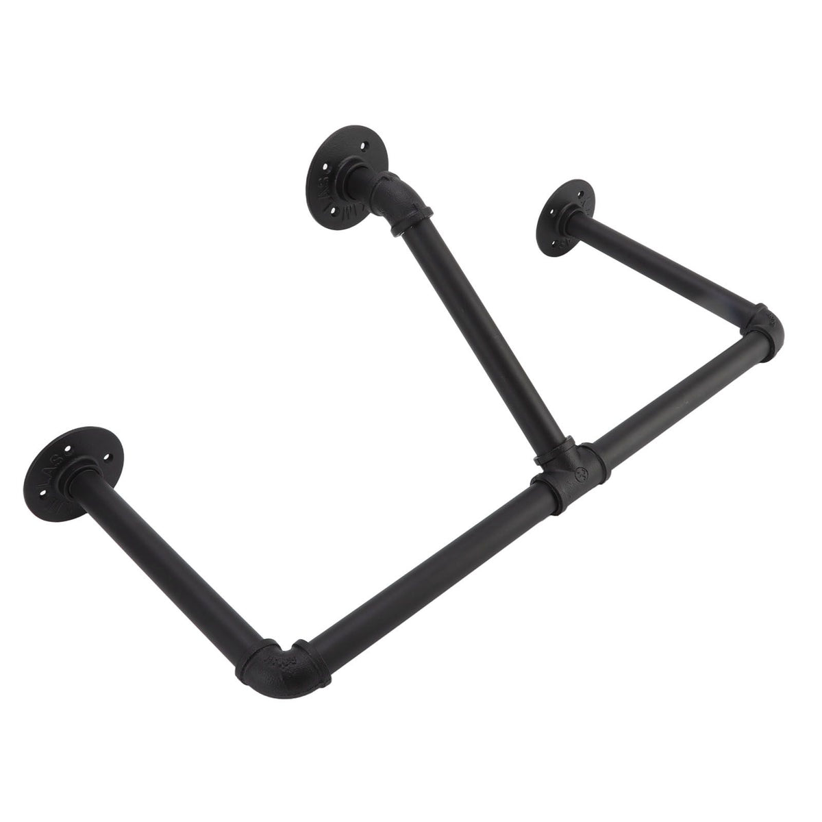 22in Industrial Pipe Clothing Display Rack Wall Mounted Clothes Rack Hanger Iron Clothes Hanging Rod Bar for Home Hotel