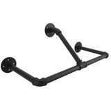 22in Industrial Pipe Clothing Display Rack Wall Mounted Clothes Rack Hanger Iron Clothes Hanging Rod Bar for Home Hotel - Top-Down View
