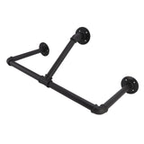22in Industrial Pipe Clothing Display Rack Wall Mounted Clothes Rack Hanger Iron Clothes Hanging Rod Bar for Home Hotel - Rear View