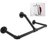 22in Industrial Pipe Clothing Display Rack Wall Mounted Clothes Rack Hanger Iron Clothes Hanging Rod Bar for Home Hotel