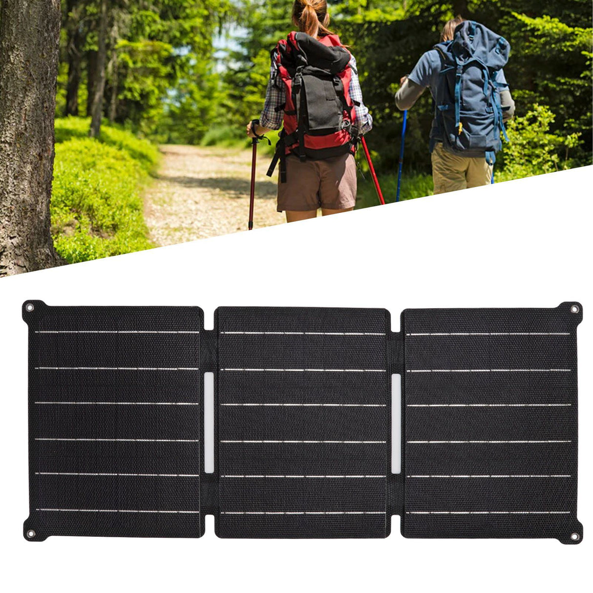 21W Foldable Solar Panel IPX6 Waterproof USB DC Output Portable Solar Cell Charger for Phone Mobile Power 5V 12V