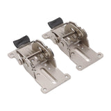 2Pcs Folding Hinges Zinc Alloy 180 Degree Self Locking Hinge Set Hardware for Cabinet Wardrobe Door Table - Top-Down View