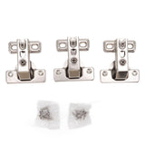 3Pcs Folding Hinges Zinc Alloy 180 Degree Integral Short Arm Hinge Set Hardware for Cabinet Wardrobe Door Table - Front View