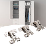 3Pcs Folding Hinges Zinc Alloy 180 Degree Integral Short Arm Hinge Set Hardware for Cabinet Wardrobe Door Table