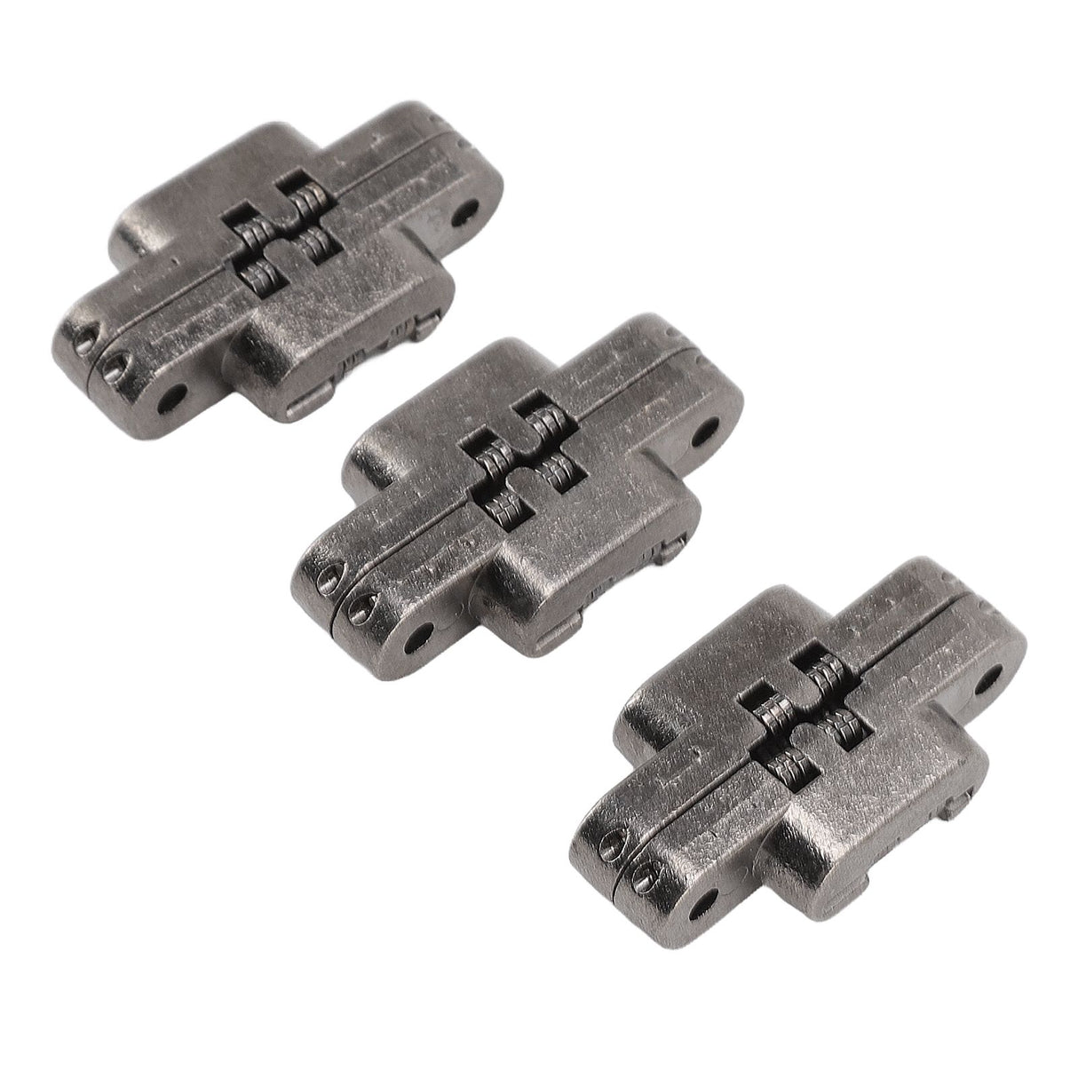 3 Pcs 43mm Mini Door Lock Hinges Invisible 180 Degree Zinc Alloy Cross Hinge for Cabinet Jewel Box
