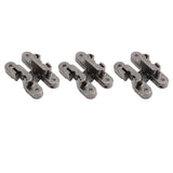 3 Pcs 43mm Mini Door Lock Hinges Invisible 180 Degree Zinc Alloy Cross Hinge for Cabinet Jewel Box - Extra Image