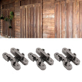3 Pcs 43mm Mini Door Lock Hinges Invisible 180 Degree Zinc Alloy Cross Hinge for Cabinet Jewel Box - Extra Image